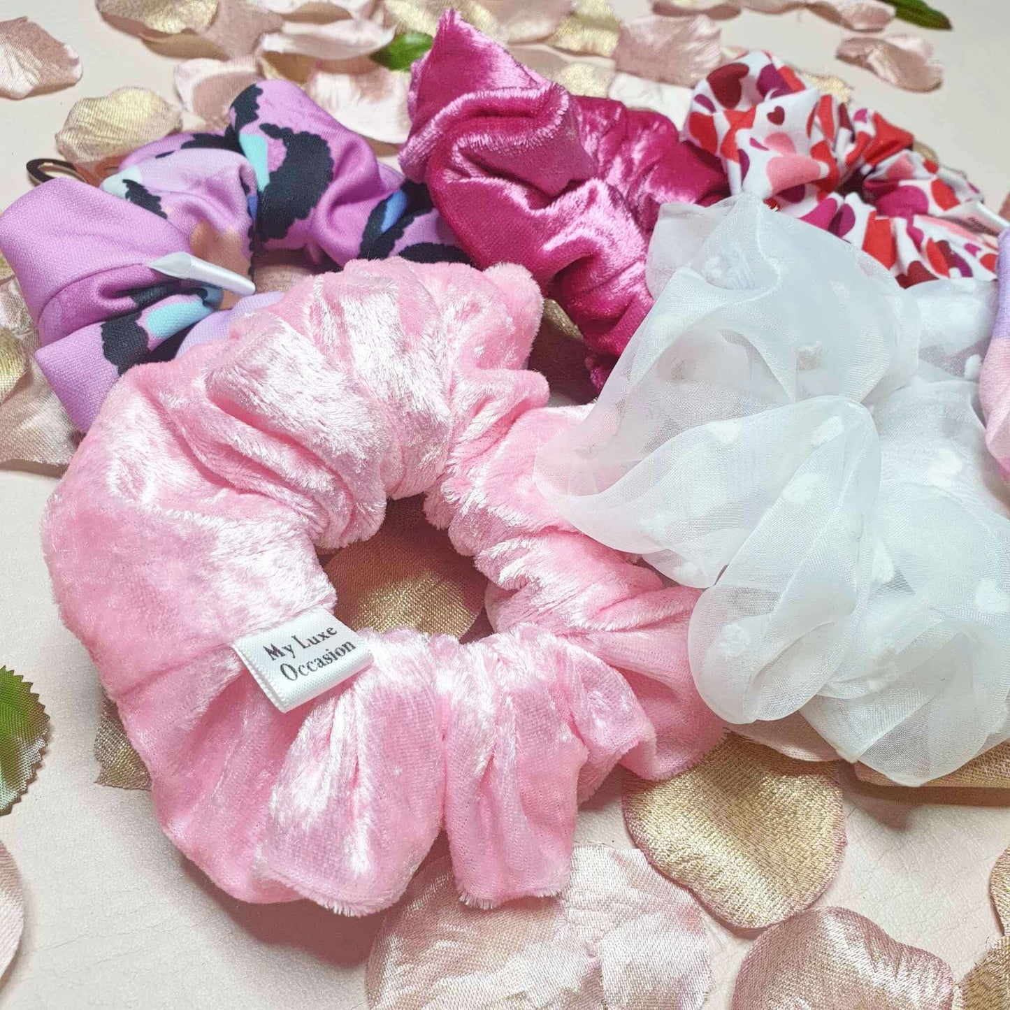 Light Pink Crushed Velvet Scrunchie