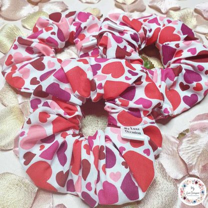 Multi Red Hearts Scrunchie