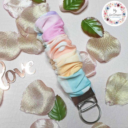 Pastel Hearts Valentine Scrunchie Wristlet