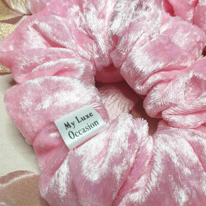 Light Pink Crushed Velvet Scrunchie