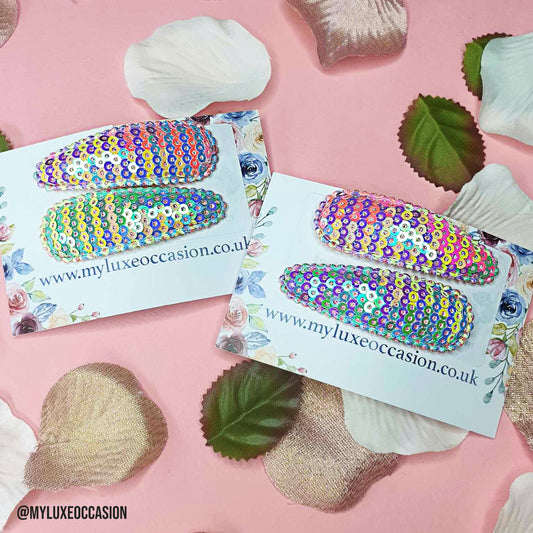 Mermaid Sequin Snap Clips