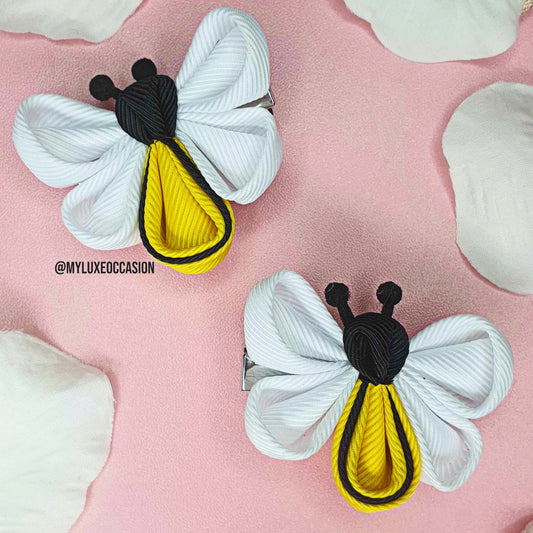 Bumble Bee Ribbon Hair Clip