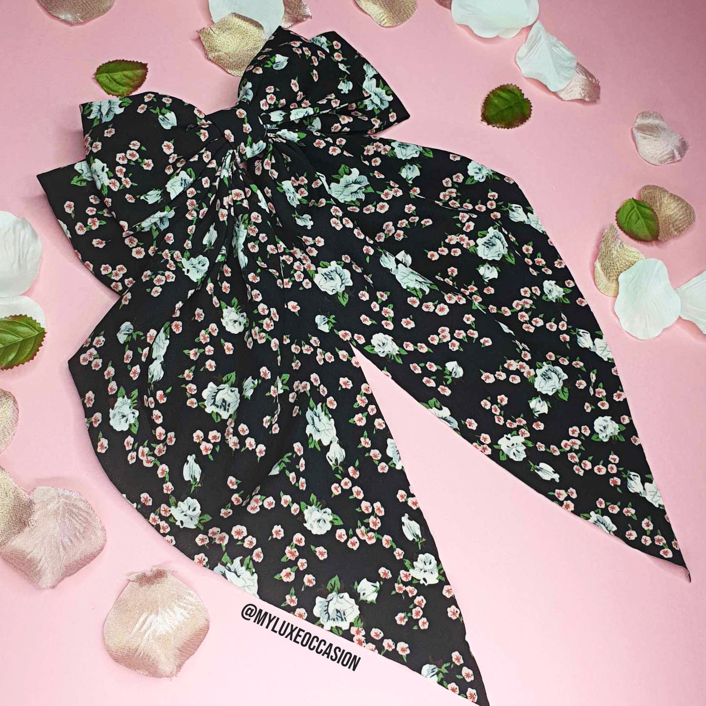 Trending Waterfall Bows - Floral Collection - Pink, Blue, White and Black Available