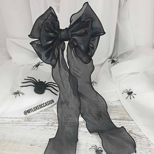 Black Halloween Ribbon Bow