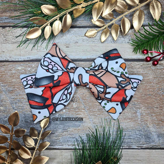 Christmas Characters Fabric Bow - 2 Options