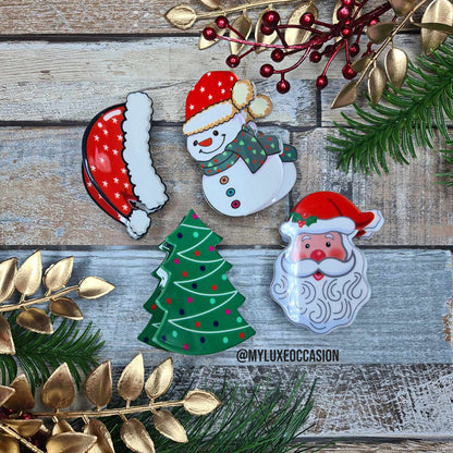 Christmas Claw Clips - Santa - Snowman - Santa Hat - Christmas Tree