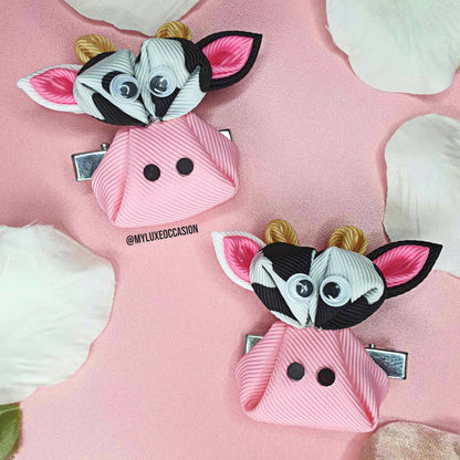 Ribbon Cow Hair Clip