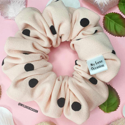 Nude Polka Dot Scrunchie