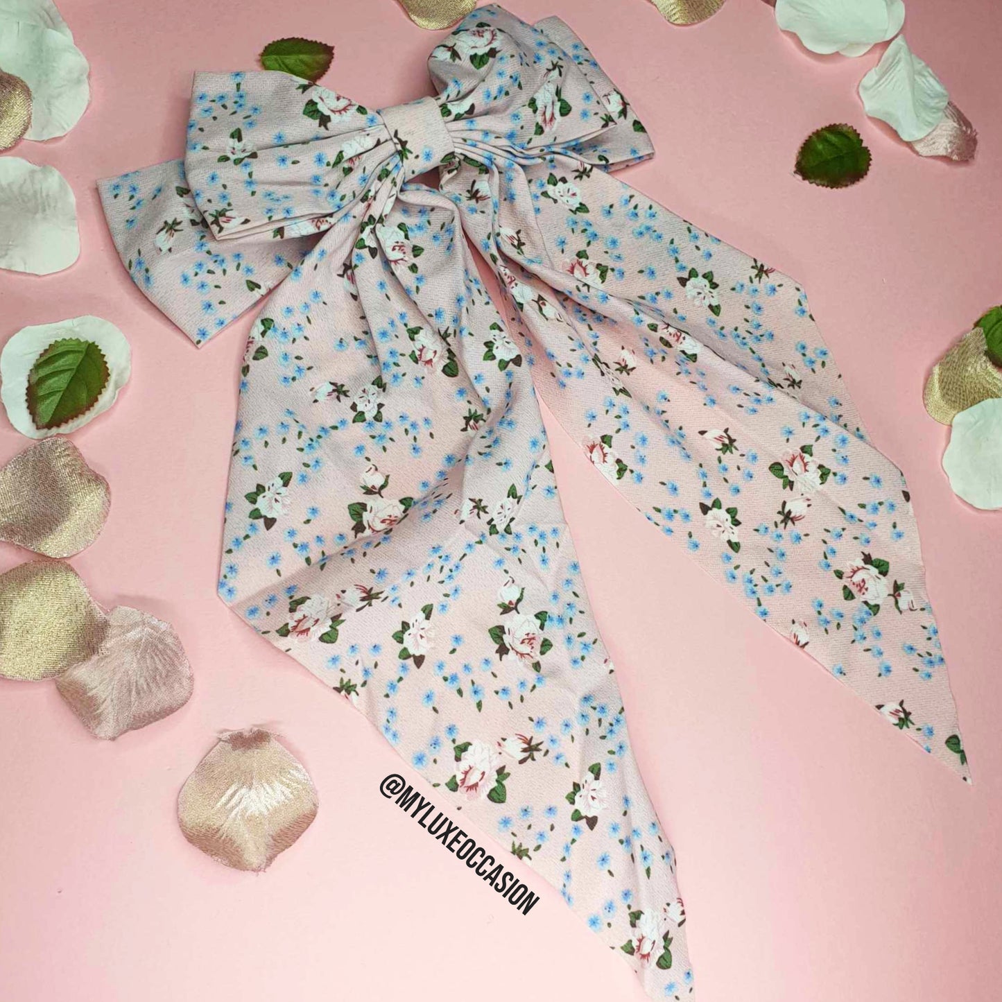 Trending Waterfall Bows - Floral Collection - Pink, Blue, White and Black Available