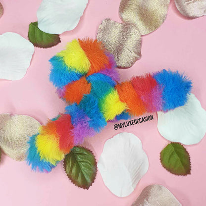 Rainbow Plush Hair Claw Clips