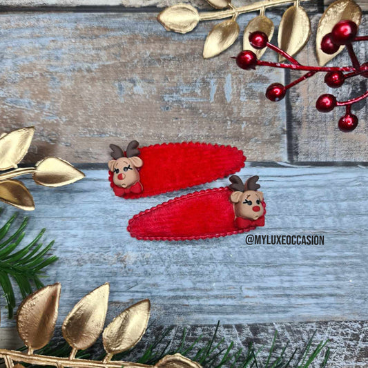 Reindeer Red Snapclip - Christmas