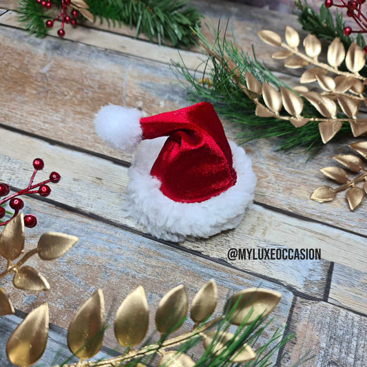 Santa Hat - Red Velvet with White Trim - Christmas