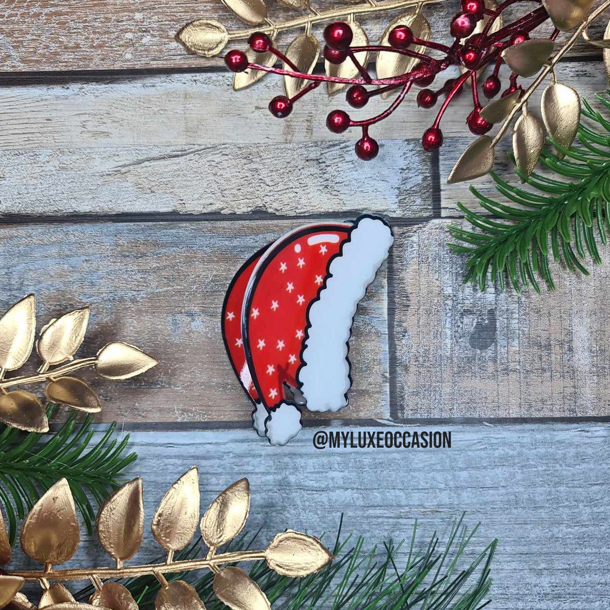 Christmas Claw Clips - Santa - Snowman - Santa Hat - Christmas Tree