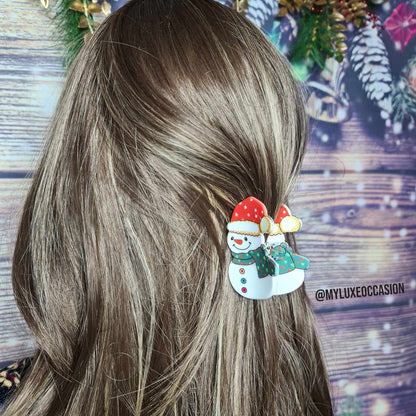 Christmas Claw Clips - Santa - Snowman - Santa Hat - Christmas Tree