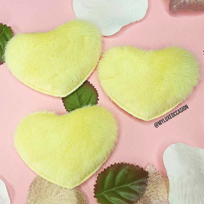 Yellow Plush Heart Snap Clip