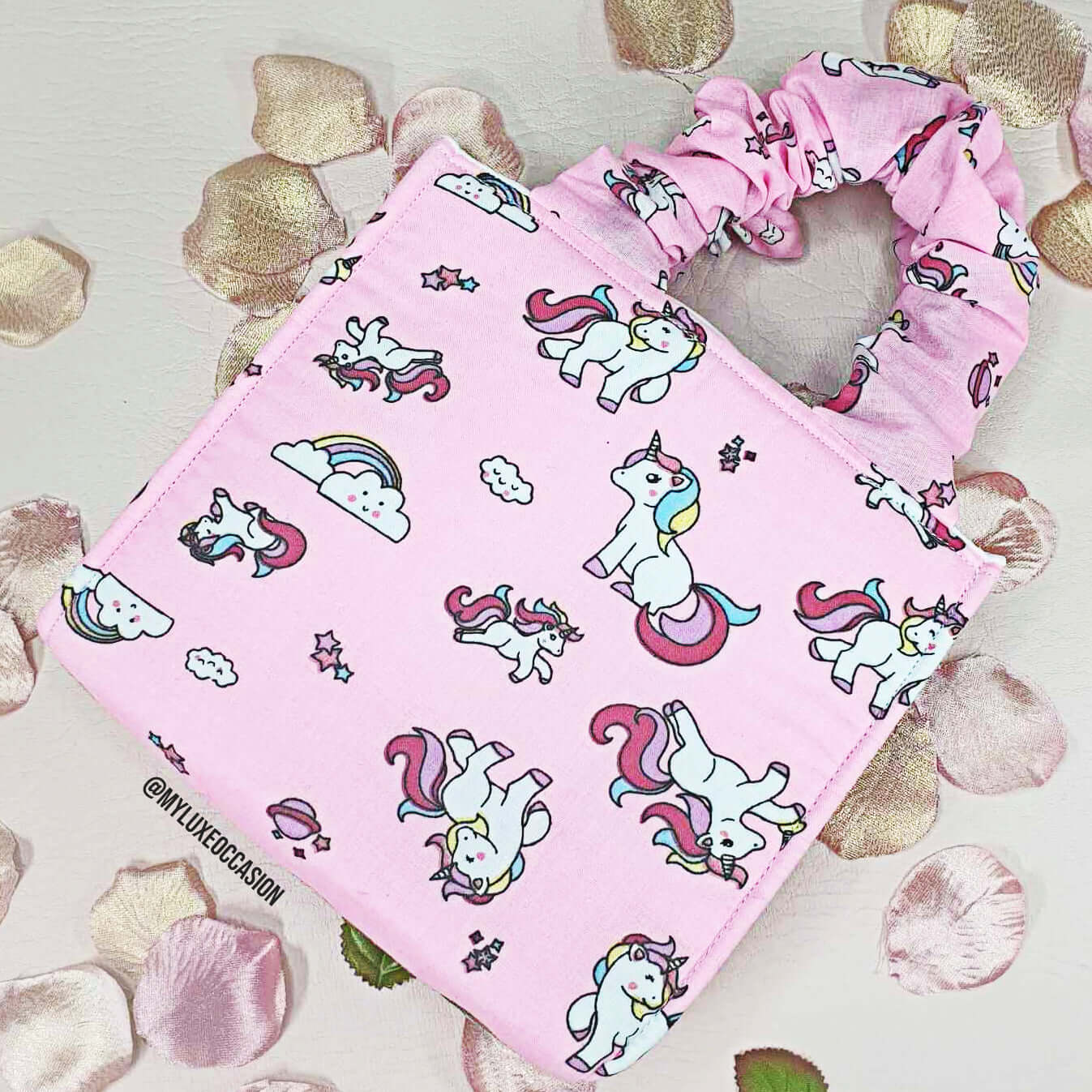 Pink Unicorn Scrunchie Bag