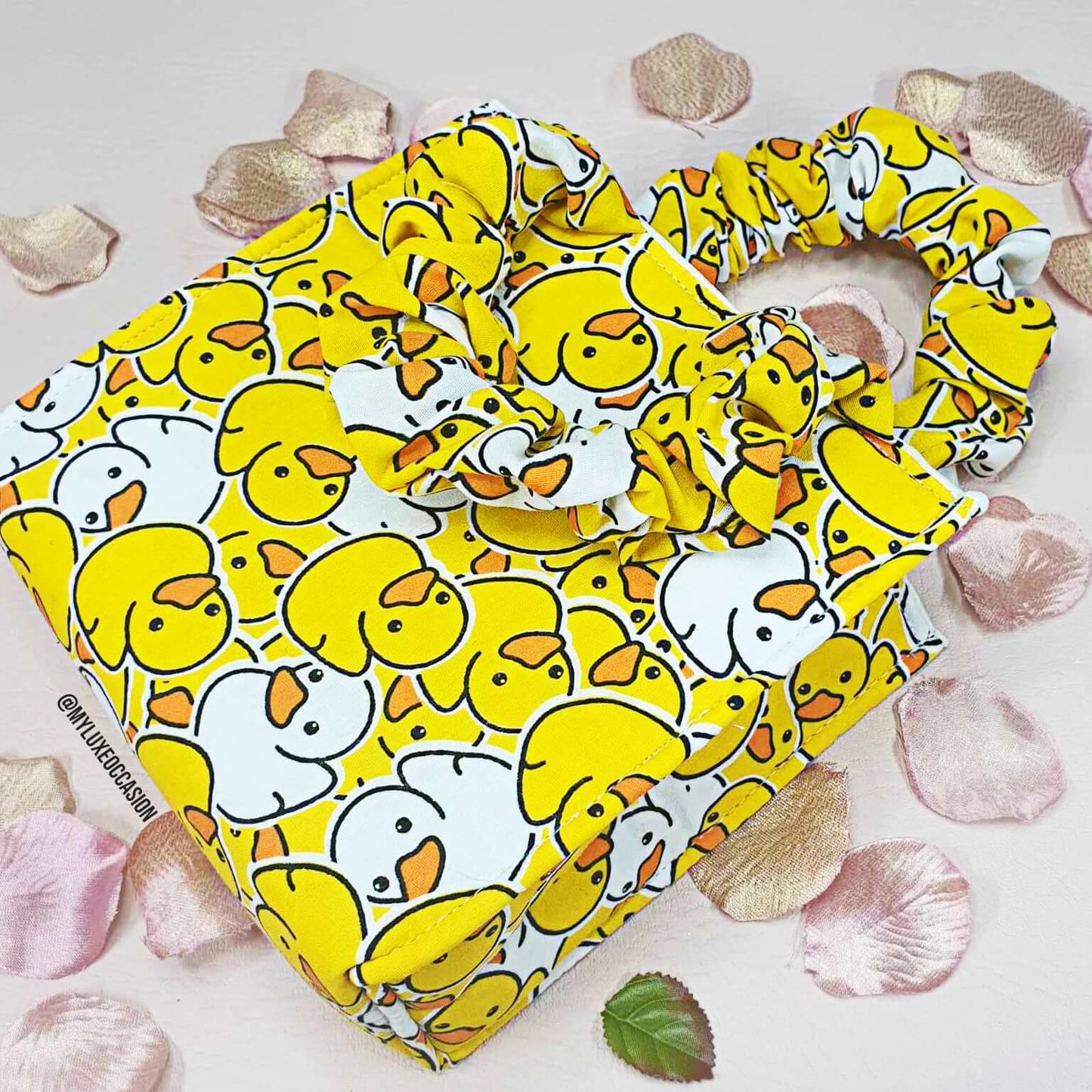 Yellow Rubber Duck Scrunchie Bag