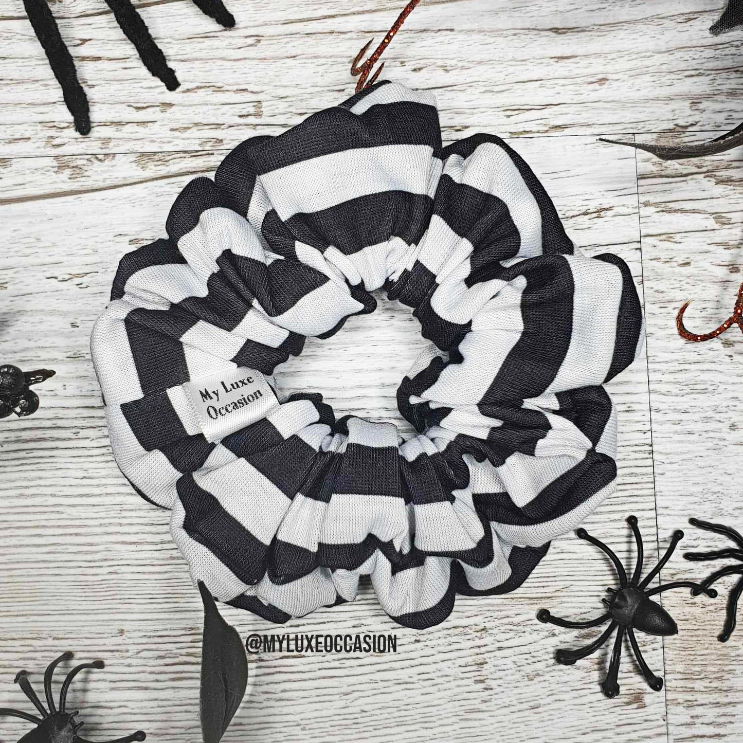 Black and White Stripe - Scrunchie - Halloween