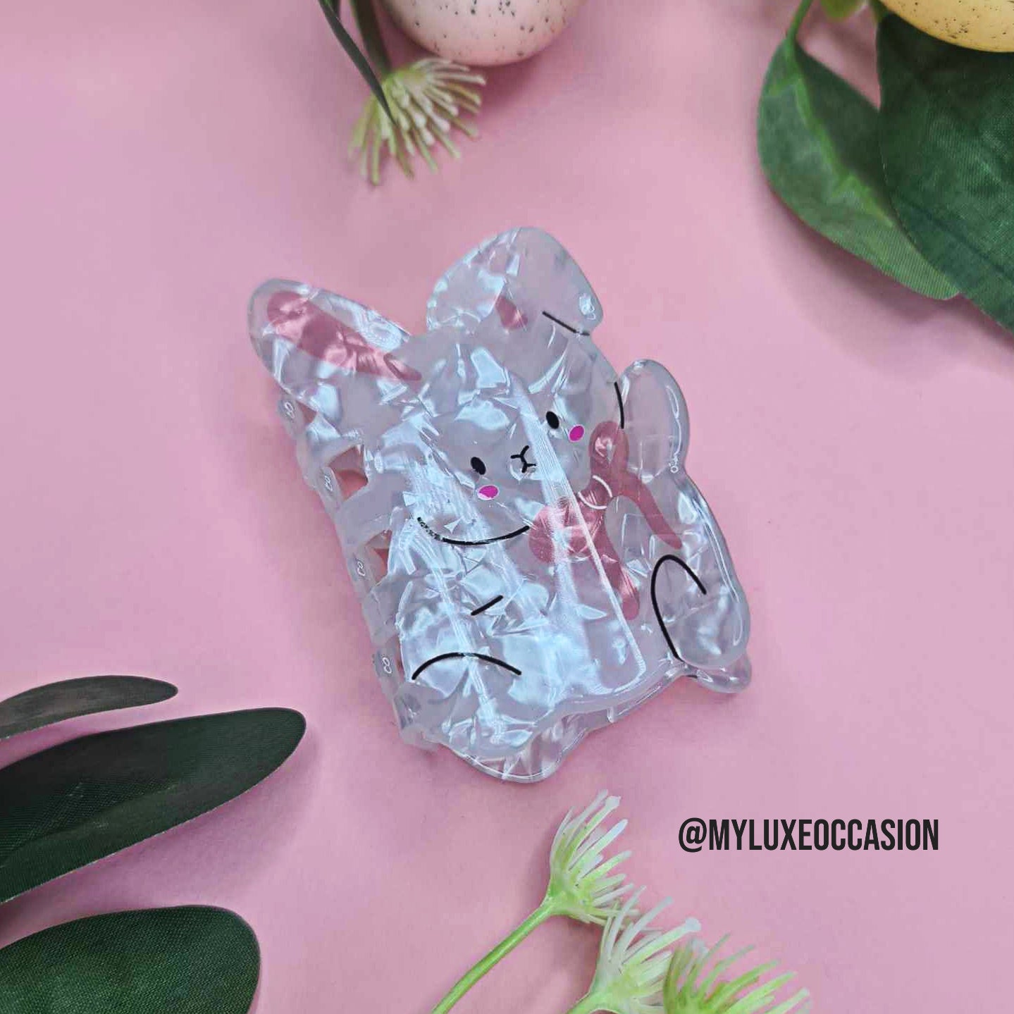 Easter Bunny Hair Claw Clip