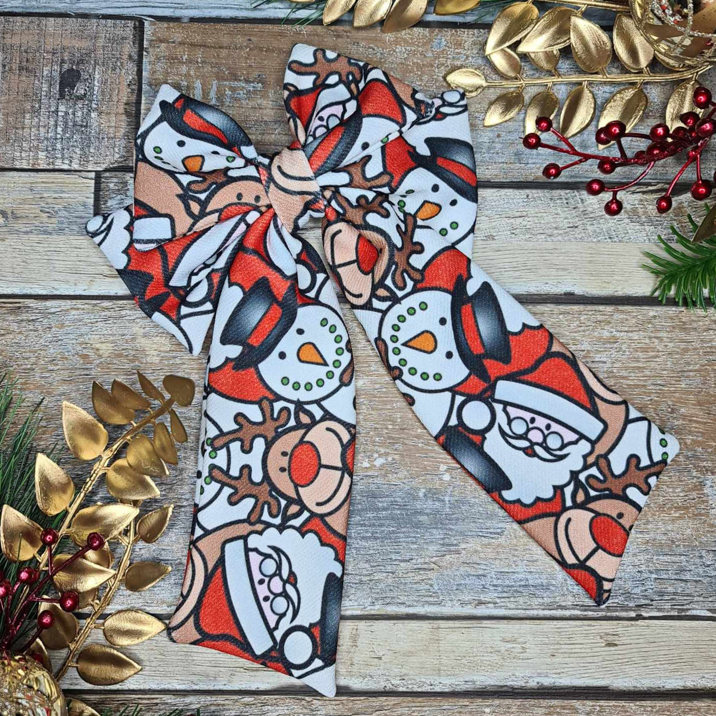 Christmas Characters Fabric Bow - 2 Options