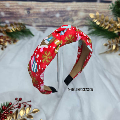 Christmas Delights - Red - Knot Headband - Christmas