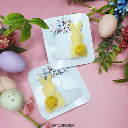 Lemon Yellow Easter Bunny Snapclip for Hair