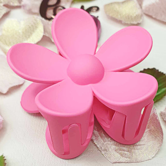 Pink Large Flower Hair Claw Clips