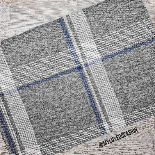 Grey, Blue and White Tartan Print - Choose Your Item(s)