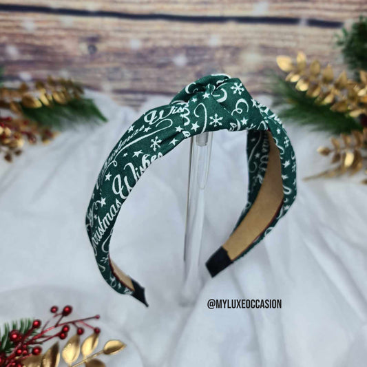 Merry Christmas Print Knot Headband