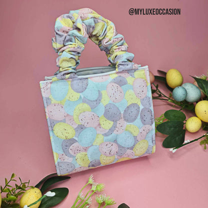 Easter Speckled Egg Pastel Print Scrunchie Bag