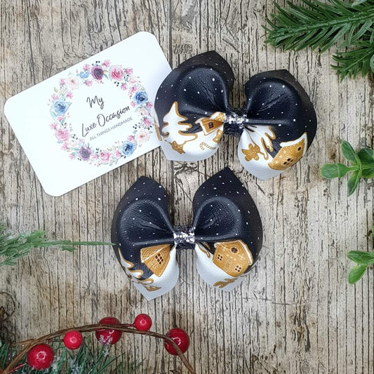 Gingerbread Night Pinch Bow - Christmas