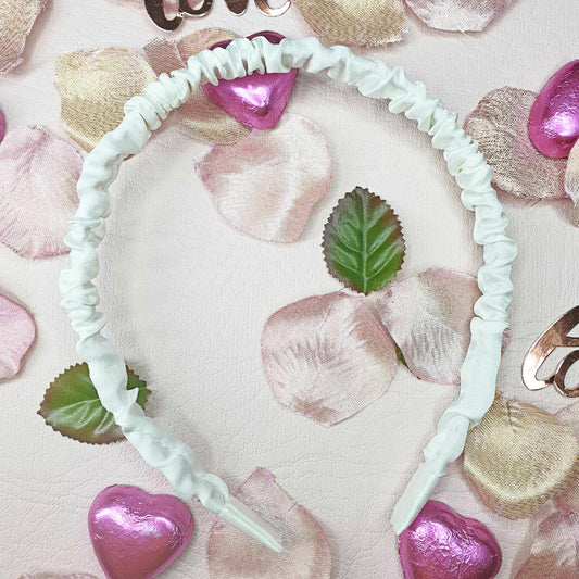 White/Ivory Slim Scrunchie Headband