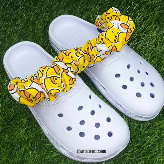 Yellow Rubber Duck Cronchies - Scrunchies for your shoes - Strap Covers